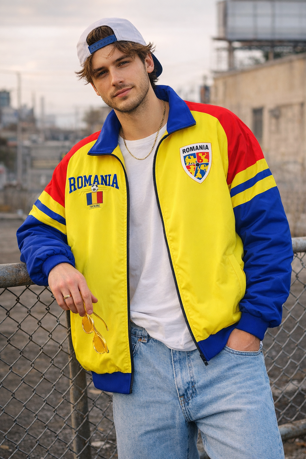 Romania football team Athletic Varsity Jacket – Classic Sports Style Streetwear Zip-Up Jacket