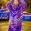 Black Buffalo Zebra Football Kids 1/4 Zip Hooded Wearable Blanket With Ears – Cozy Game Day Comfort