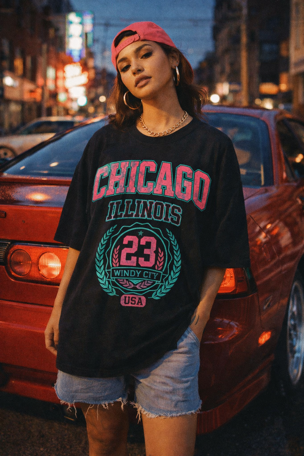 Black Chicago Illinois Windy City 23 T-Shirt – Urban Basketball Streetwear Tee
