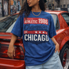 Midnight Blue Chicago Marathon Champion 1986 T-Shirt – Vintage Athletic Streetwear Tee