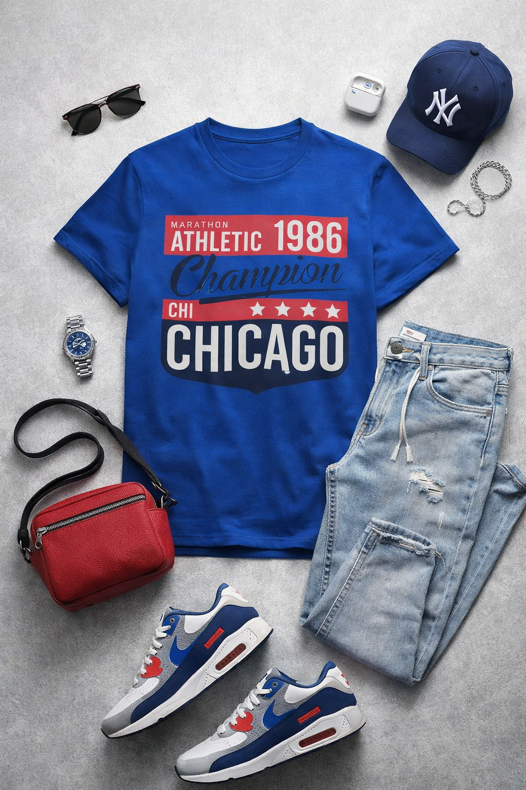 Chicago Marathon Champion 1986 T-Shirt – Vintage Athletic Streetwear Tee streetwear fashion product image 2