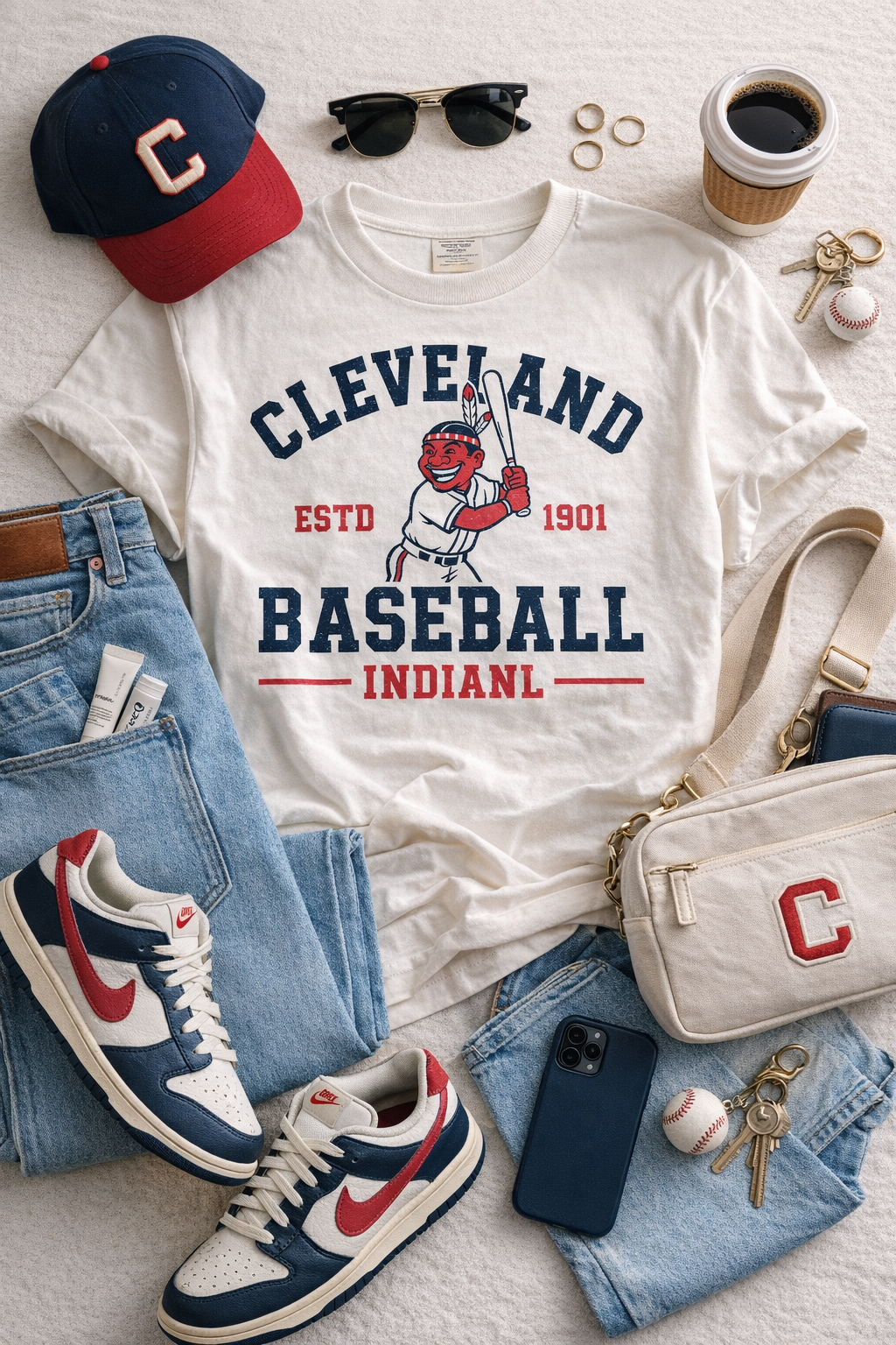 Cleveland Baseball Vintage Batter Tee – game day outfit, fan gear, image 1.0
