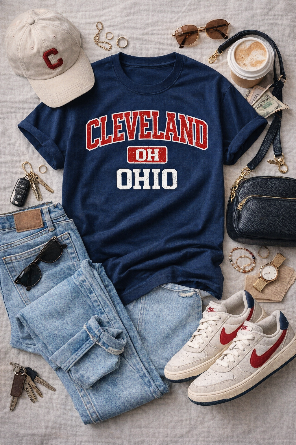 Cleveland Ohio Tee — Retro Collegiate City  T‑Shirt – game day outfit, sportswear style, image 1.0