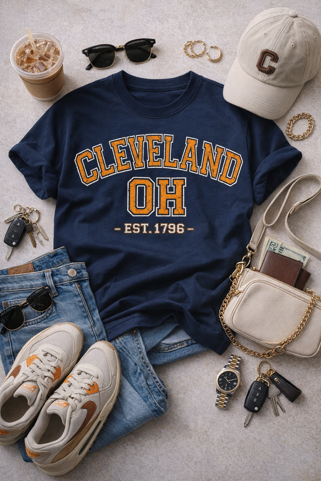 Cleveland varsity Tee – fan gear, football shirt, image 1.0