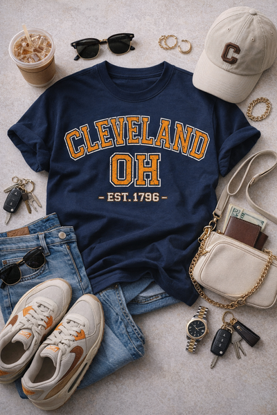 Cleveland varsity Tee – fan gear, football shirt, image 1.0