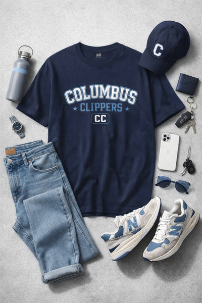 Columbus Clippers Baseball Tee — Retro Short Sleeve Shirt