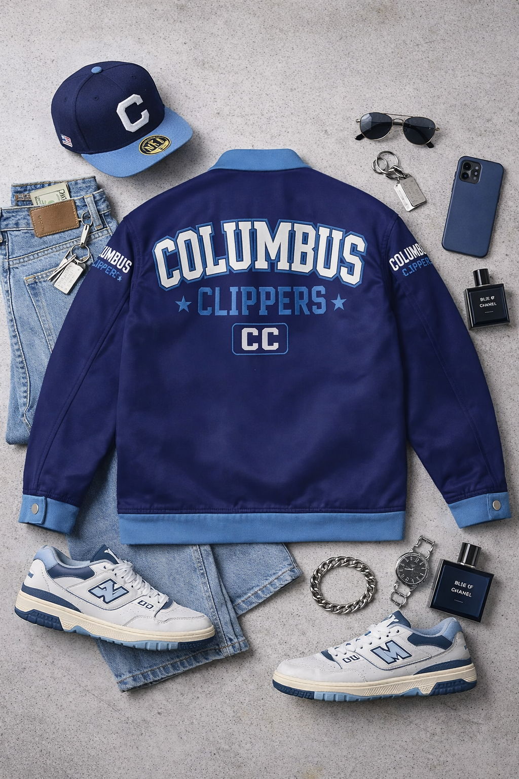 Columbus Clippers Unisex Collared Jacket - Vintage Baseball Style Outerwear – nfl fan apparel, breathable comfort wear, image 1.0