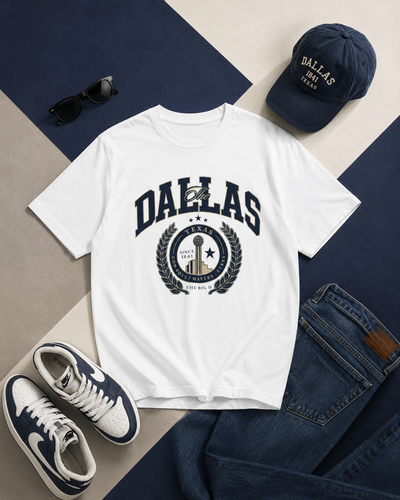 Dallas City Crest Tee — Vintage Collegiate Dallas T‑Shirt