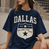 Dark Slate Gray Dallas Lone Star Shield T-Shirt vintage tee  retro shirt