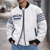 Lavender Dallas Varsity Bomber Jacket – Football Capital of Texas Retro Streetwear