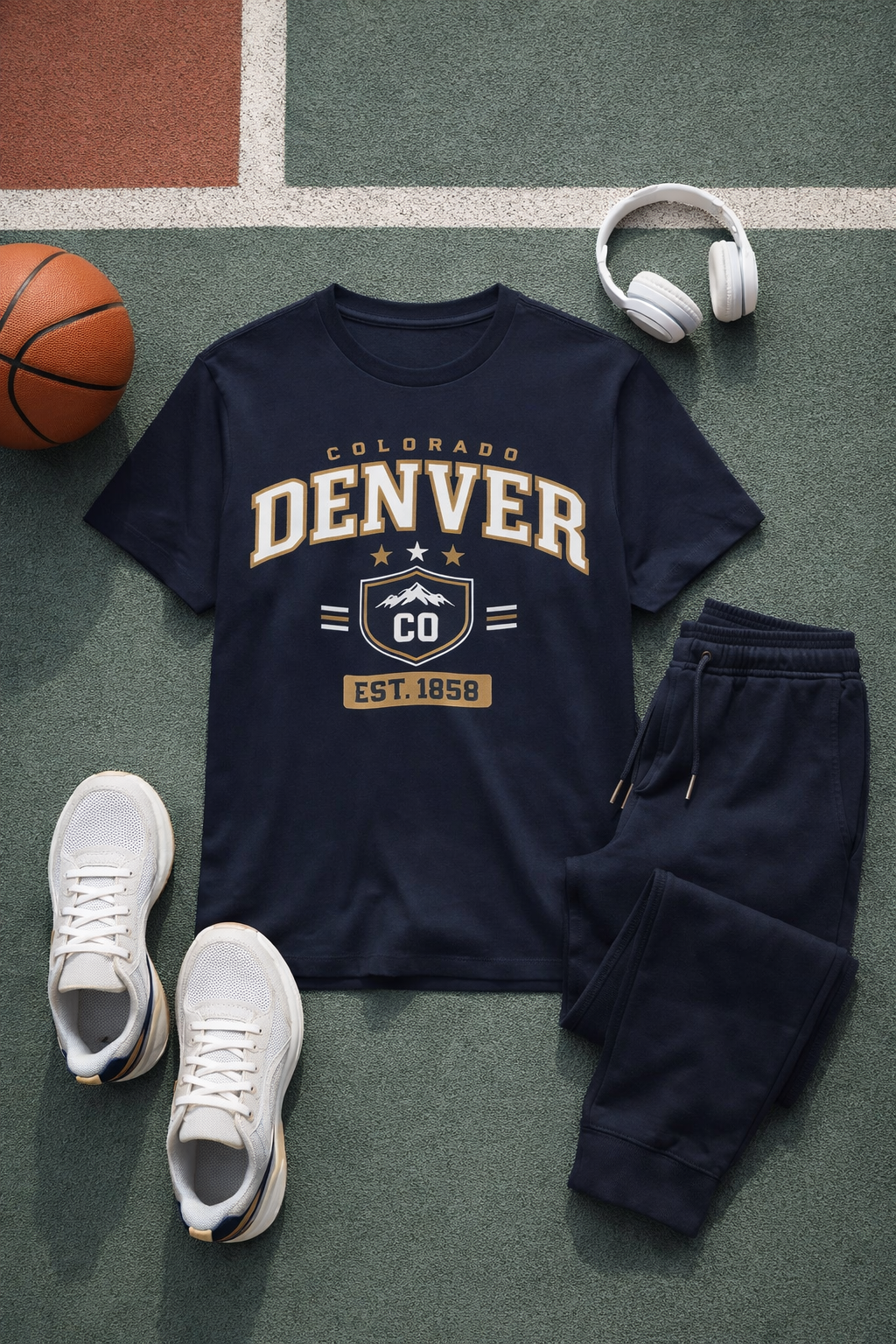 Denver Colorado Vintage Tee — EST. 1858 City Sports T-Shirt
