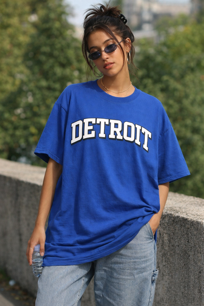 Dark Slate Gray Detroit T-Shirt — Retro Collegiate Tee