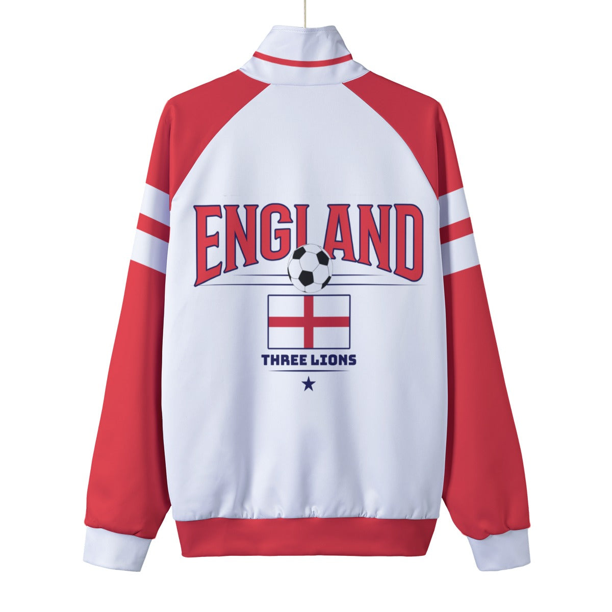 England Jacket Men Red White – Soccer Track Jacket