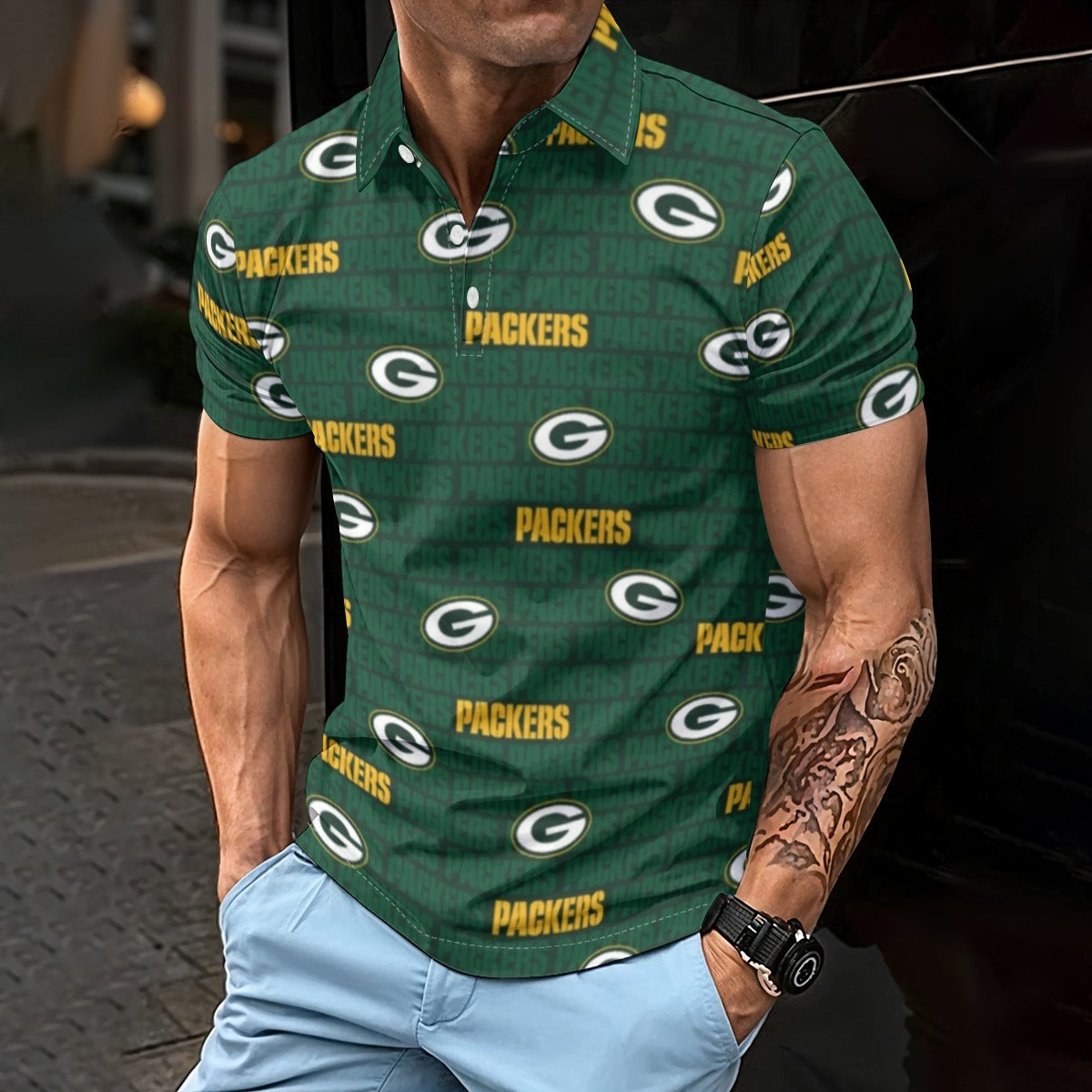 Green Bay Packers Men's Polo Shirt – sportswear style, fan gear, image 654