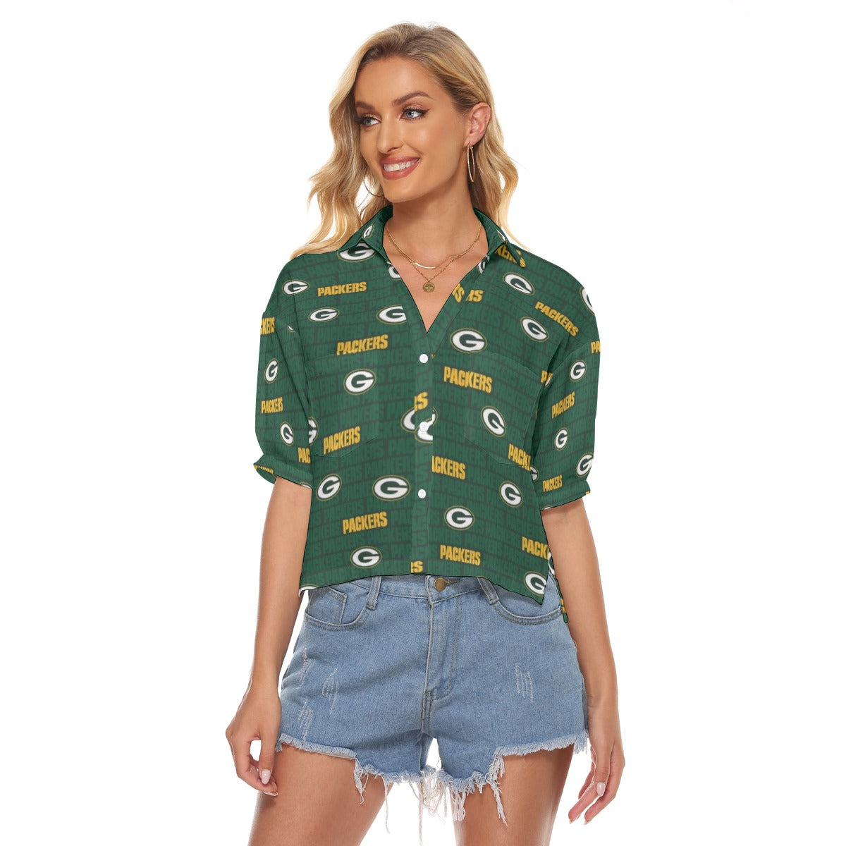 Green Bay Packers Women's V-neck Shirts – nfl fan apparel, casual fan outfit, image 648