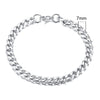 White Smoke Vnox 3-11mm Chunky Miami Curb Chain Bracelet for Men, Stainless Steel Cuban Link Chain Wristband Classic Punk Heavy Male Jewelry