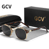 White Smoke GCV Double Layer Removable Lens Sunglasses The Blu-Ray Glasses Acetate Gothic Retro Steampunk Polarized Men Women Sunglesses