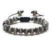 White Smoke 8mm Tiger Eye Stone Beads Bracelet Adjustable Braided Rope Bangles Natural Lava Rock Men Women Yoga Healing Balance Bracelets