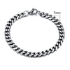White Smoke Vnox 3-11mm Chunky Miami Curb Chain Bracelet for Men, Stainless Steel Cuban Link Chain Wristband Classic Punk Heavy Male Jewelry