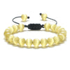 White Smoke 8mm Tiger Eye Stone Beads Bracelet Adjustable Braided Rope Bangles Natural Lava Rock Men Women Yoga Healing Balance Bracelets
