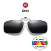 White Smoke VIVIBEE Mens Metal Clip on Sunglasses Polarized Eyeglasses UV400 Women Square Night Vision Driving Sun Glasses