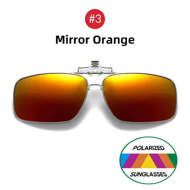 White Smoke VIVIBEE Mens Metal Clip on Sunglasses Polarized Eyeglasses UV400 Women Square Night Vision Driving Sun Glasses