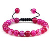 White Smoke 8mm Tiger Eye Stone Beads Bracelet Adjustable Braided Rope Bangles Natural Lava Rock Men Women Yoga Healing Balance Bracelets