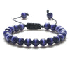 White Smoke 8mm Tiger Eye Stone Beads Bracelet Adjustable Braided Rope Bangles Natural Lava Rock Men Women Yoga Healing Balance Bracelets
