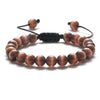 White Smoke 8mm Tiger Eye Stone Beads Bracelet Adjustable Braided Rope Bangles Natural Lava Rock Men Women Yoga Healing Balance Bracelets