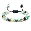 White Smoke 8mm Tiger Eye Stone Beads Bracelet Adjustable Braided Rope Bangles Natural Lava Rock Men Women Yoga Healing Balance Bracelets