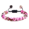 White Smoke 8mm Tiger Eye Stone Beads Bracelet Adjustable Braided Rope Bangles Natural Lava Rock Men Women Yoga Healing Balance Bracelets