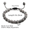 White Smoke 8mm Tiger Eye Stone Beads Bracelet Adjustable Braided Rope Bangles Natural Lava Rock Men Women Yoga Healing Balance Bracelets
