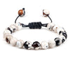 White Smoke 8mm Tiger Eye Stone Beads Bracelet Adjustable Braided Rope Bangles Natural Lava Rock Men Women Yoga Healing Balance Bracelets