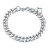 White Smoke Vnox 3-11mm Chunky Miami Curb Chain Bracelet for Men, Stainless Steel Cuban Link Chain Wristband Classic Punk Heavy Male Jewelry