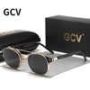 White Smoke GCV Double Layer Removable Lens Sunglasses The Blu-Ray Glasses Acetate Gothic Retro Steampunk Polarized Men Women Sunglesses