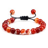 White Smoke 8mm Tiger Eye Stone Beads Bracelet Adjustable Braided Rope Bangles Natural Lava Rock Men Women Yoga Healing Balance Bracelets