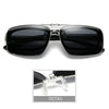 White Smoke VIVIBEE Mens Metal Clip on Sunglasses Polarized Eyeglasses UV400 Women Square Night Vision Driving Sun Glasses
