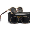 White Smoke GCV Double Layer Removable Lens Sunglasses The Blu-Ray Glasses Acetate Gothic Retro Steampunk Polarized Men Women Sunglesses