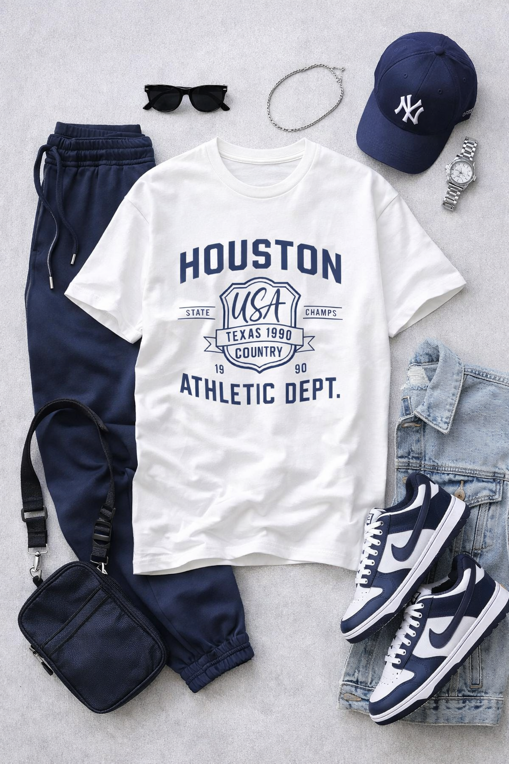 Houston Athletic Dept. T-Shirt — USA Texas 1990 Vintage Collegiate Tee streetwear fashion product image 12