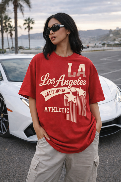 Dim Gray Los Angeles Athletic Graphic T-Shirt – Retro LA Streetwear City Tee