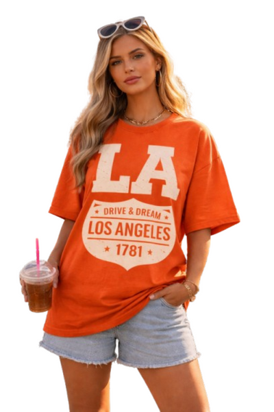 White Smoke Los Angeles Drive and Dream T-Shirt – Oversized West Coast Streetwear City Tee