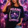 Black Neon City Miami Nights Drive and Dream Graphic T-Shirt – Oversized Streetwear Tee