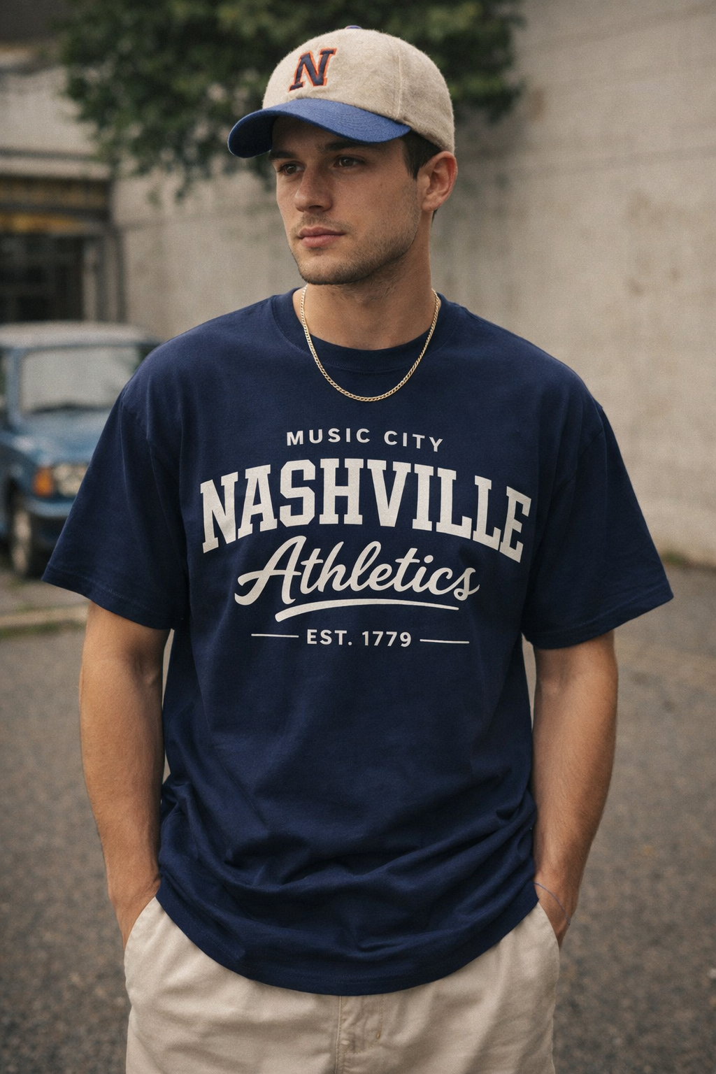 Black Nashville Athletics Tee — Music City Vintage Athletic Shirt