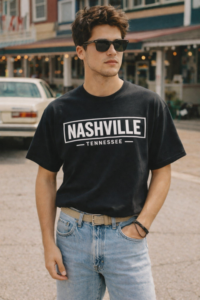 Gray Nashville Tennessee T Shirt Vintage 90s Streetwear tee