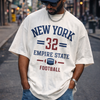 Light Gray New York 32 Empire State Football Tee collegiate crest t-shirt