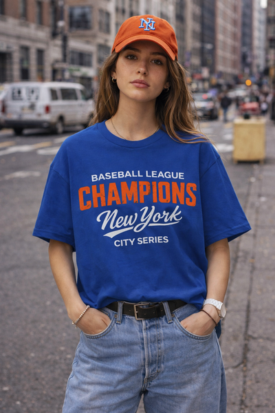 Dim Gray New York Baseball Champions T-Shirt – Athletic City Series Streetwear Tee