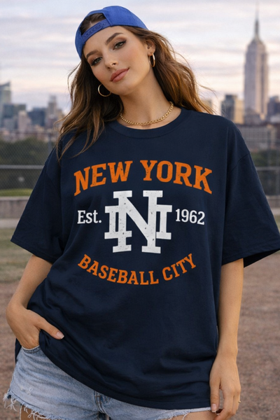 Black New York Baseball City T-Shirt – Varsity Athletic Streetwear Tee