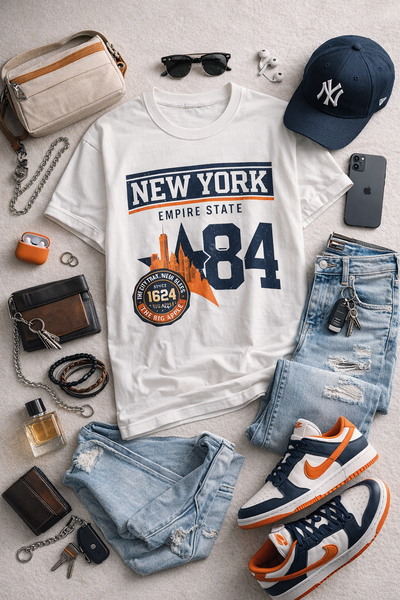 New York Empire State '84 Graphic Tee — Vintage City Skyline T‑Shirt