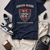 New York  NY Union Made Shield Tee — Vintage 'N.Y. 22' Graphic Cotton T-Shirt