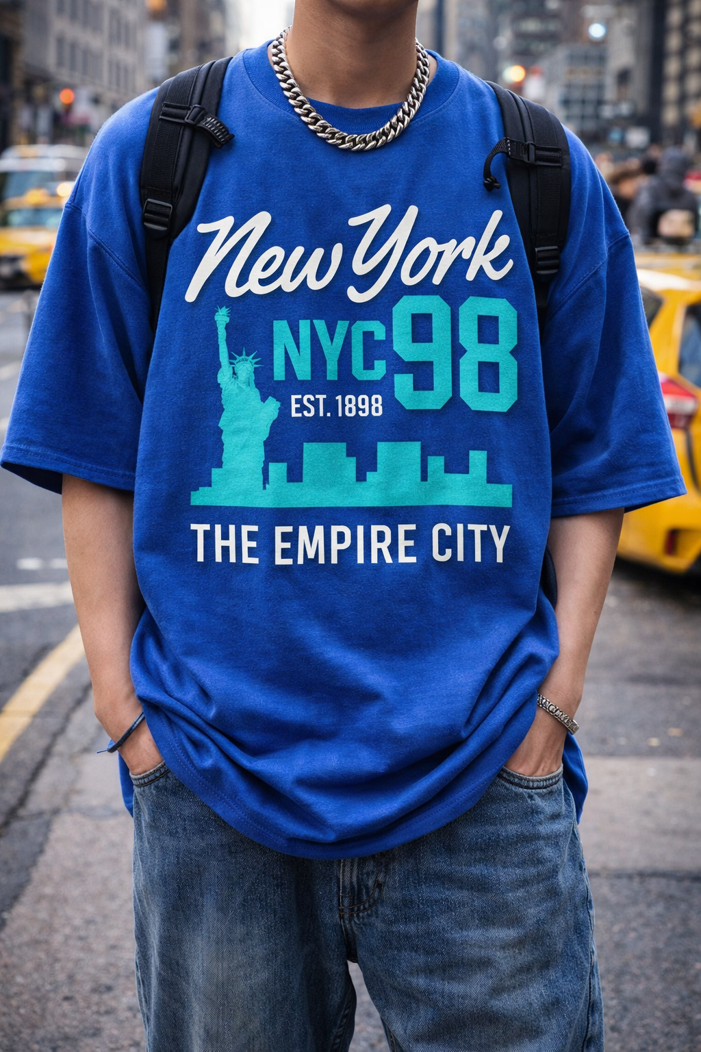 Midnight Blue New York T-Shirt NYC 98 – Empire City Urban Athletic Streetwear Tee